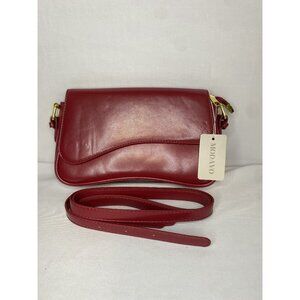 Women's Red Leather Crossbody fashion Bag With Tags